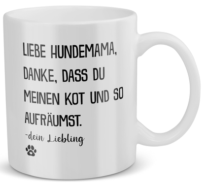 22Feels® Geschenk für Hunde-Frauchen - Tasse mit Spruch: Liebe Hundemama (Weiss, 320ml)-Weisse Tasse 320ml-22Feels