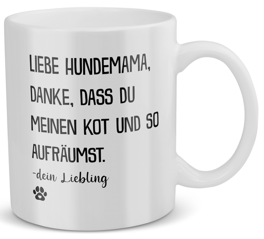 22Feels® Geschenk für Hunde-Frauchen - Tasse mit Spruch: Liebe Hundemama (Weiss, 320ml)-Weisse Tasse 320ml-22Feels