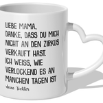 22Feels® Mama Geschenk von Tochter - Tasse mit Spruch (Herzhenkel, Weiss, 320ml)-Tasse Weiss Herzhenkel 320ml-22Feels
