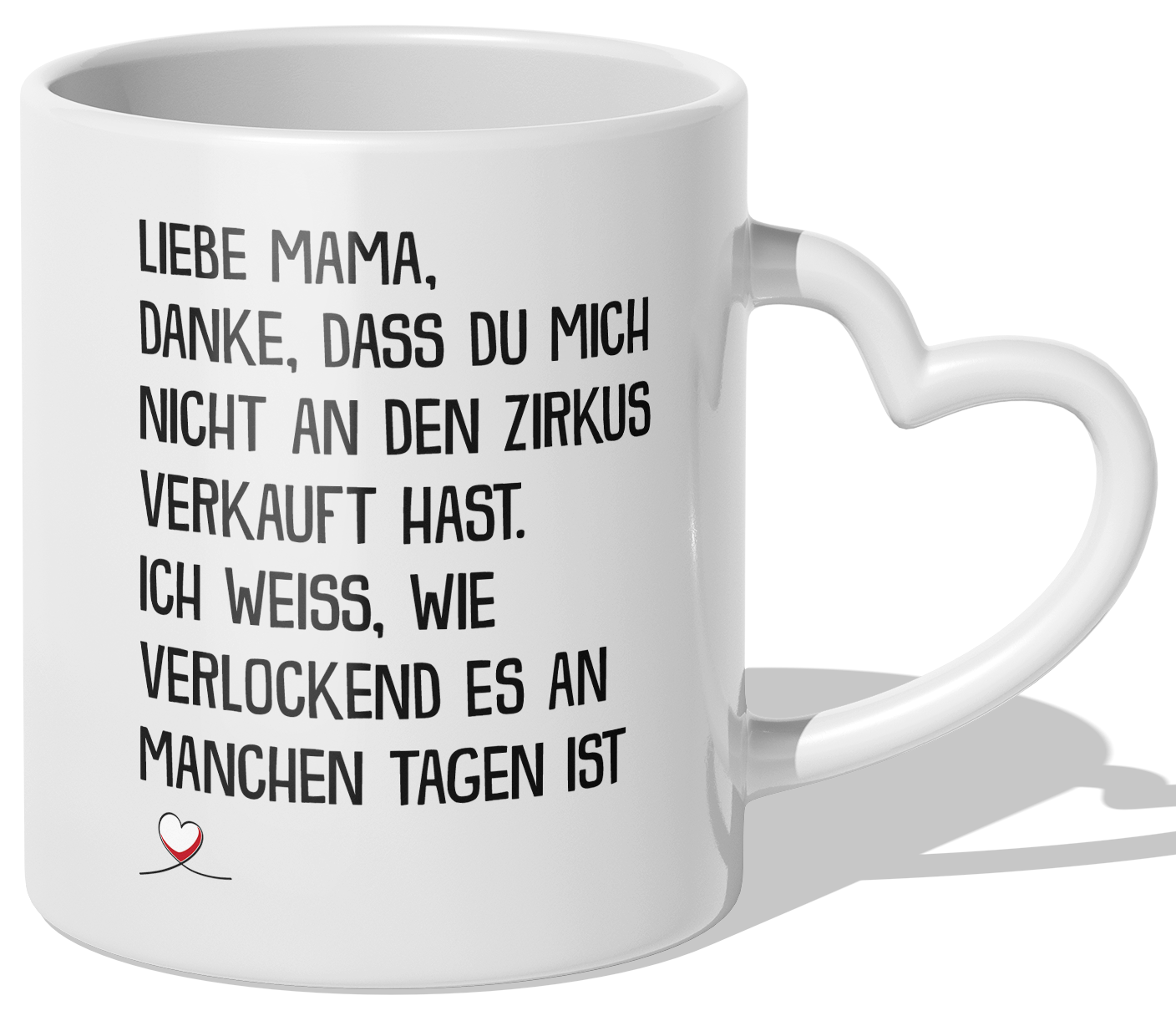 22Feels® Mama Geschenk - Tasse mit Spruch (Herzhenkel, Weiss, 320ml)-Tasse Weiss Herzhenkel 320ml-22Feels