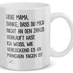 22Feels® Geschenk für Mamas - Tasse mit Spruch: Zirkus (Weiss, 320ml)-Weisse Tasse 320ml-22Feels