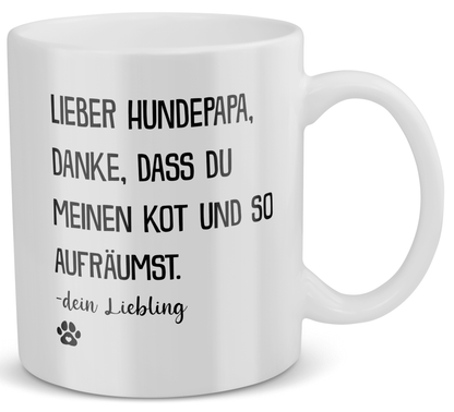 22Feels® Geschenk für Hunde-Herrchen - Tasse mit Spruch: Lieber Hundepapa (Weiss, 320ml)-Weisse Tasse 320ml-22Feels