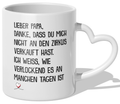22Feels® Geschenk für Papas - Tasse mit Spruch (Herzhenkel, Weiss, 320ml)-Tasse Weiss Herzhenkel 320ml-22Feels