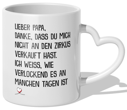 22Feels® Geschenk für Papas - Tasse mit Spruch (Herzhenkel, Weiss, 320ml)-Tasse Weiss Herzhenkel 320ml-22Feels