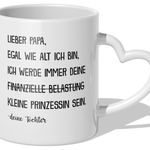 22Feels® Papa Geschenk von Tochter - Tasse mit Spruch (Herzhenkel, Weiss, 320ml)-Tasse Weiss Herzhenkel 320ml-22Feels