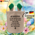 22Feels® Hundepapa Herrchen Hunde Osterkorb mit Henkel Ostergeschenk Tragetasche Ostern Deko Osternest Körbchen Hasenohren (Beige/Grün)-Ostern Tragetasche-22Feels