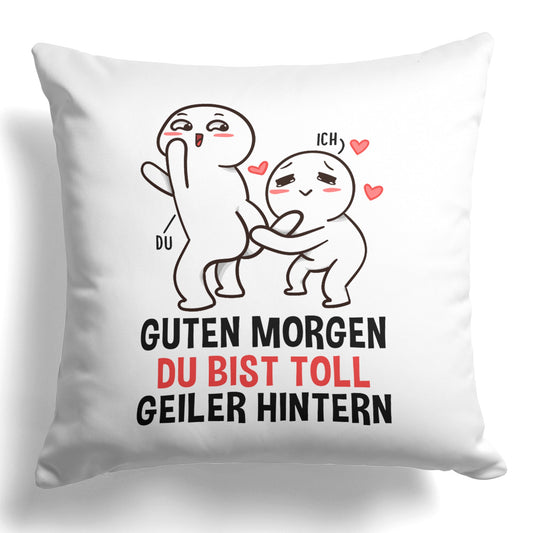 22Feels® Paar Geschenk zum Jahrestag, Valentinstag, Hochzeitstag etc. - Kissen mit Spruch (Weiss 40x40cm)-Kissen Weiss 40x40-22Feels