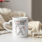22Feels® Paar Geschenk zum Jahrestag, Hochzeitstag, Valentinstag etc. - Tasse mit Spruch (Herzhenkel, Weiss, 320ml)-Tasse Weiss Herzhenkel 320ml-22Feels