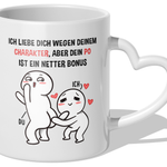 22Feels® Paar Geschenk zum Jahrestag, Hochzeitstag, Valentinstag etc. - Tasse mit Spruch (Herzhenkel, Weiss, 320ml)-Tasse Weiss Herzhenkel 320ml-22Feels