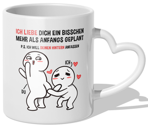 22Feels® Paar Geschenk zum Jahrestag, Hochzeitstag, Valentinstag etc. - Tasse mit Spruch (Herzhenkel, Weiss, 320ml)-Tasse Weiss Herzhenkel 320ml-22Feels