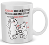 22Feels® Geschenk für Paare - Tasse mit Spruch: Ich Liebe Dich Ein Bisschen Mehr (Weiss, 320ml)-Weisse Tasse 320ml-22Feels