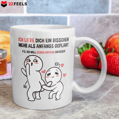 22Feels® Geschenk für Paare - Tasse mit Spruch: Ich Liebe Dich Ein Bisschen Mehr (Weiss, 320ml)-Weisse Tasse 320ml-22Feels