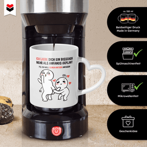 22Feels® Paar Geschenk zum Jahrestag, Hochzeitstag, Valentinstag etc. - Tasse mit Spruch (Herzhenkel, Weiss, 320ml)-Tasse Weiss Herzhenkel 320ml-22Feels