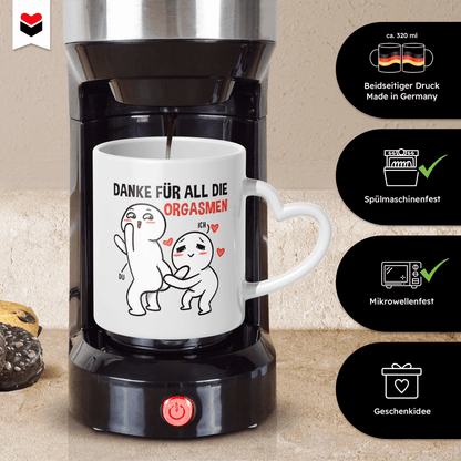 22Feels® Paar Geschenk zum Jahrestag, Hochzeitstag, Valentinstag etc. - Tasse mit Spruch (Herzhenkel, Weiss, 320ml)-Tasse Weiss Herzhenkel 320ml-22Feels