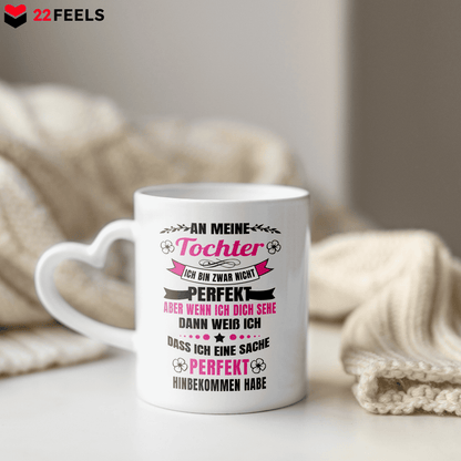 22Feels® Tochter Geschenk - Tasse mit Spruch (Herzhenkel, Weiss, 320ml)-Tasse Weiss Herzhenkel 320ml-22Feels