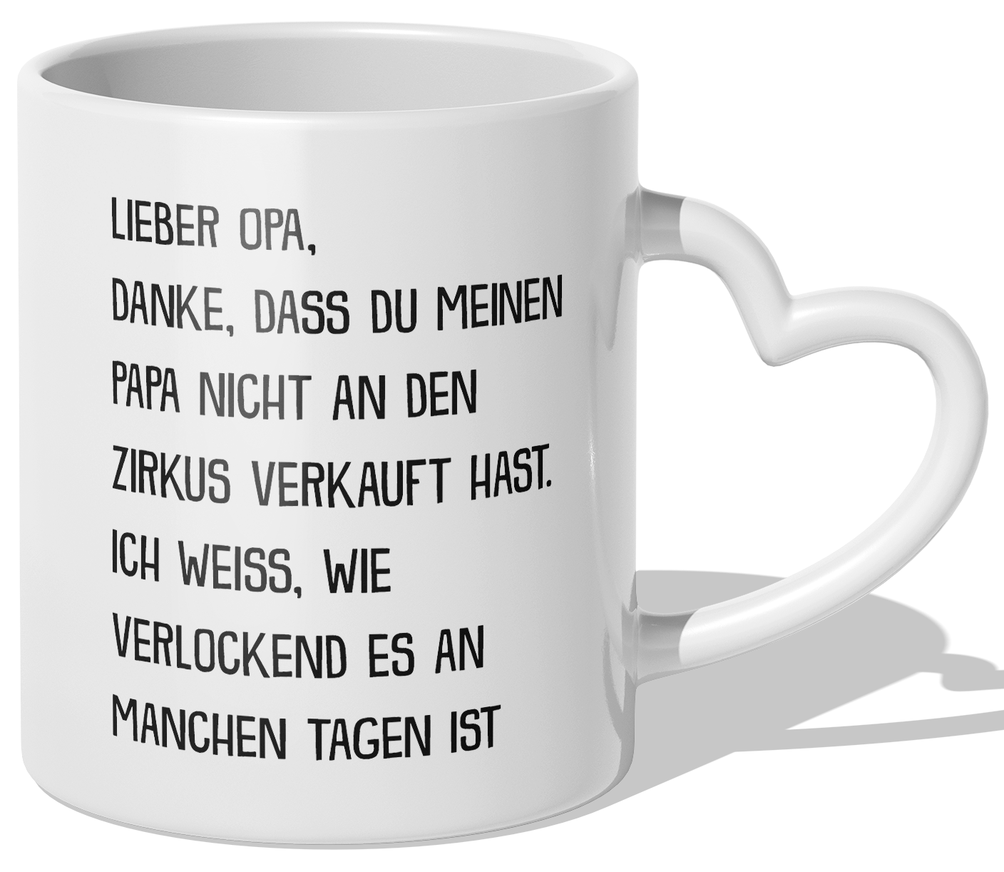 22Feels® Opa Geschenk - Tasse mit Spruch (Herzhenkel, Weiss, 320ml)-Tasse Weiss Herzhenkel 320ml-22Feels
