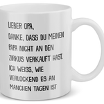 22Feels® Geschenk für Opa - Tasse mit Spruch: Zirkus Papa (Weiss, 320ml)-Weisse Tasse 320ml-22Feels