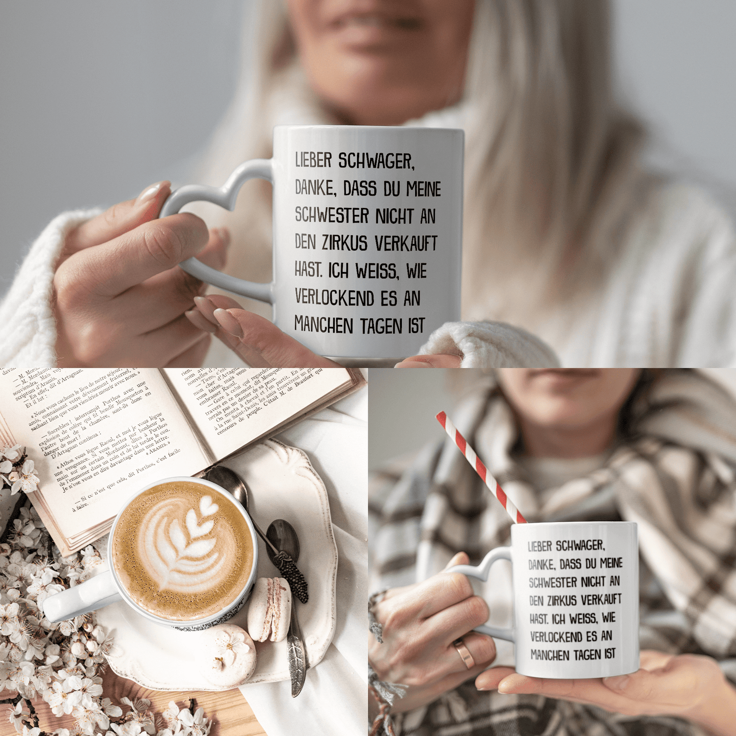 22Feels® Schwager Geschenk - Tasse mit Spruch (Herzhenkel, Weiss, 320ml)-Tasse Weiss Herzhenkel 320ml-22Feels