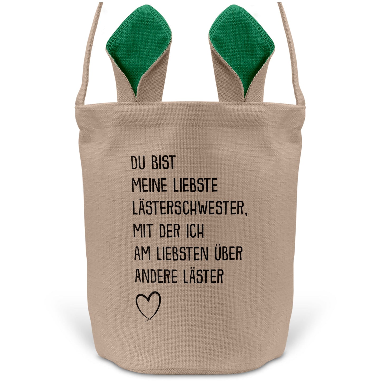 22Feels® Beste Freundin BFF Osterkorb mit Henkel Ostergeschenk Tragetasche Ostern Deko Osternest Körbchen Hasenohren (Beige/Grün)-Ostern Tragetasche-22Feels