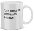 22Feels® Geschenk für Katzenfans - Tasse mit Spruch: Kann Spuren Von Katzenhaaren Enthalten (Weiss, 320ml)-Weisse Tasse 320ml-22Feels