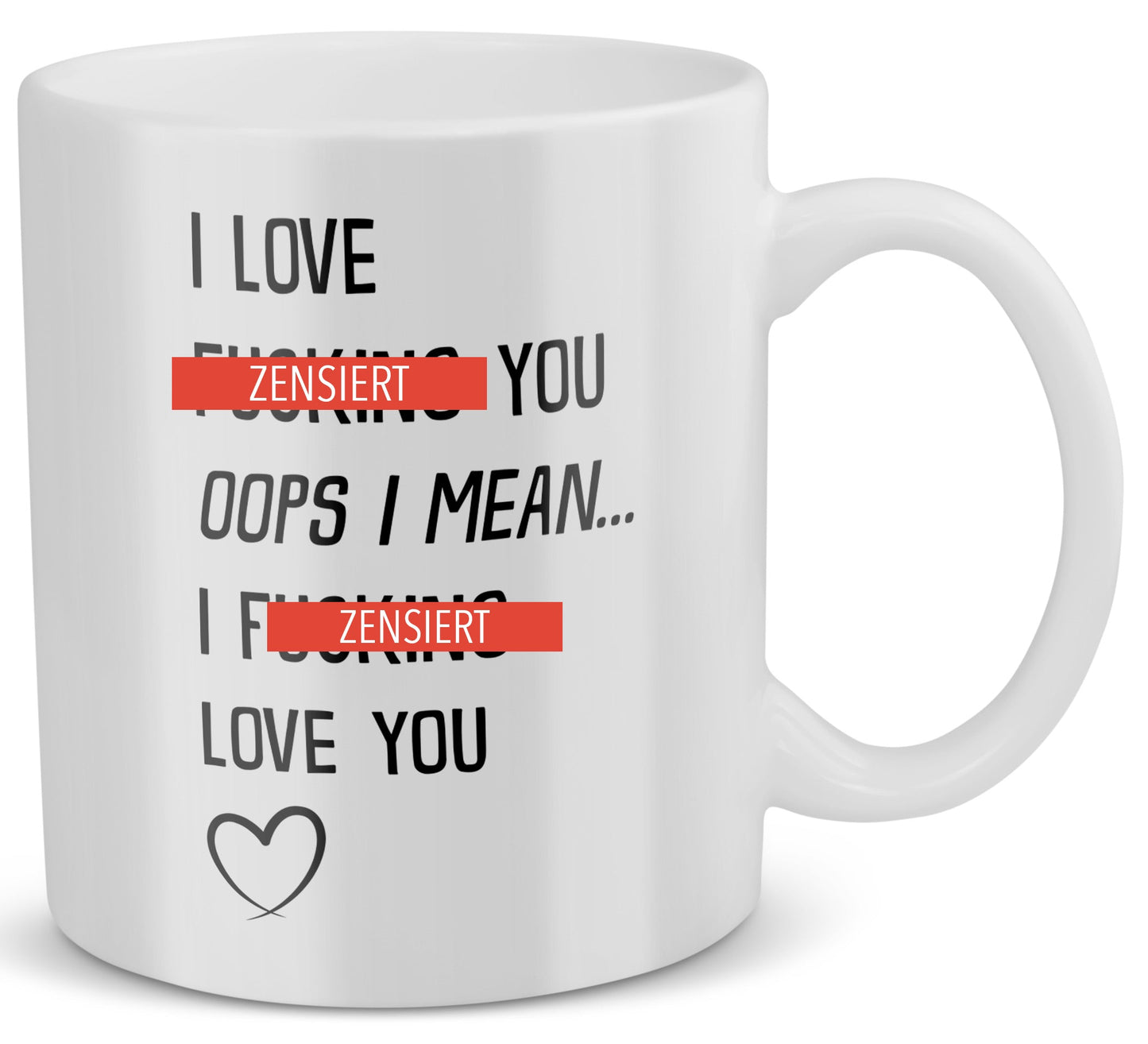 22Feels® Geschenk für Paare - Tasse mit Spruch: I Love...You (Weiss, 320ml)-Weisse Tasse 320ml-22Feels