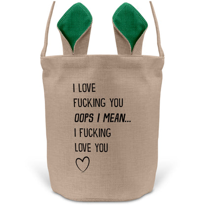 22Feels® Männer Frauen Osterkorb Ehefrau Ehemann Freund Freundin Ostern mit Henkel Ostergeschenk Tragetasche Ostern Deko Osternest Körbchen Hasenohren (Beige/Grün)-Ostern Tragetasche-22Feels