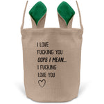 22Feels® Männer Frauen Osterkorb Ehefrau Ehemann Freund Freundin Ostern mit Henkel Ostergeschenk Tragetasche Ostern Deko Osternest Körbchen Hasenohren (Beige/Grün)-Ostern Tragetasche-22Feels