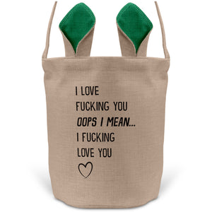 22Feels® Männer Frauen Osterkorb Ehefrau Ehemann Freund Freundin Ostern mit Henkel Ostergeschenk Tragetasche Ostern Deko Osternest Körbchen Hasenohren (Beige/Grün)-Ostern Tragetasche-22Feels