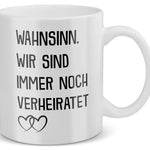 22Feels® Geschenk zum Hochzeitstag - Tasse mit Spruch: Wahnsinn (Weiss, 320ml)-Weisse Tasse 320ml-22Feels
