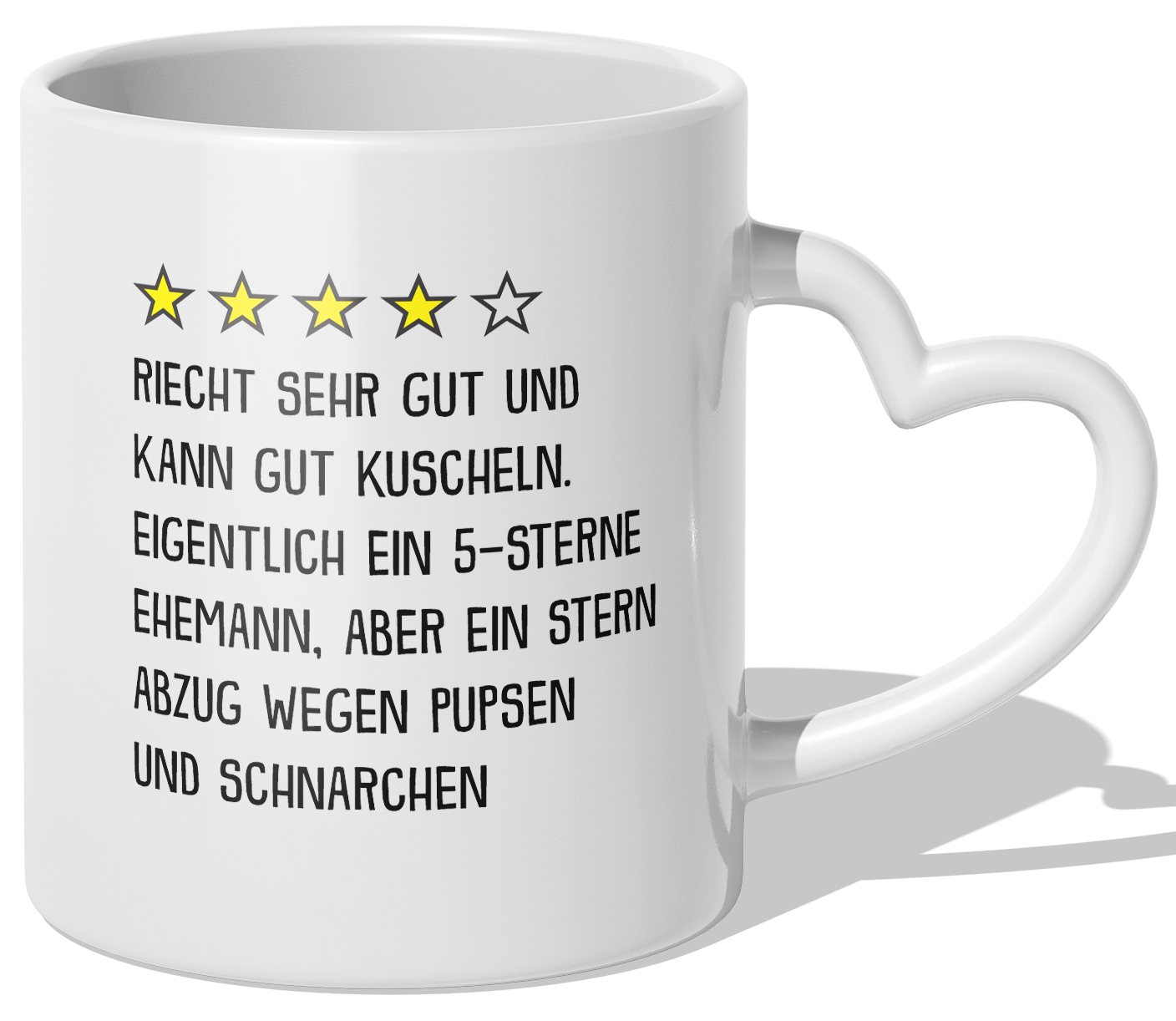 22Feels® Ehemann Geschenk zum Hochzeitstag, Valentinstag etc. - Tasse mit Spruch (Herzhenkel, Weiss, 320ml)-Tasse Weiss Herzhenkel 320ml-22Feels