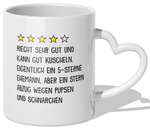 22Feels® Ehemann Geschenk zum Hochzeitstag, Valentinstag etc. - Tasse mit Spruch (Herzhenkel, Weiss, 320ml)-Tasse Weiss Herzhenkel 320ml-22Feels