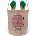 22Feels® Oma Grossmutter Osterkorb mit Henkel Ostergeschenk Tragetasche Ostern Deko Osternest Körbchen Hasenohren (Beige/Grün)-Ostern Tragetasche-22Feels