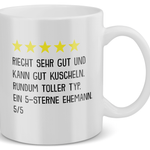22Feels® Geschenk für Ehemänner - Tasse mit Spruch: 5 Sterne Ehemann (Weiss, 320ml)-Weisse Tasse 320ml-22Feels