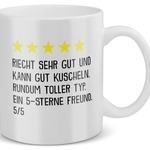 22Feels® Geschenk für Freunde - Tasse mit Spruch: 5 Sterne Freund (Weiss, 320ml)-Weisse Tasse 320ml-22Feels