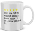 22Feels® Geschenk für verlobte Männer - Tasse mit Spruch: 5 Sterne Verlobter (Weiss, 320ml)-Weisse Tasse 320ml-22Feels