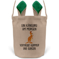 22Feels® Lustiger Osterkorb mit Henkel Känguru Tasche Frauen Männer mit Henkel Ostergeschenk Tragetasche Ostern Deko Osternest Körbchen Hasenohren (Beige/Grün)-Ostern Tragetasche-22Feels