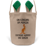 22Feels® Lustiger Osterkorb mit Henkel Känguru Tasche Frauen Männer mit Henkel Ostergeschenk Tragetasche Ostern Deko Osternest Körbchen Hasenohren (Beige/Grün)-Ostern Tragetasche-22Feels