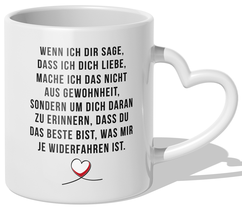 22Feels® Paar Geschenk zum Jahrestag, Hochzeitstag, Valentinstag etc. - Tasse mit Spruch (Herzhenkel, Weiss, 320ml)-Tasse Weiss Herzhenkel 320ml-22Feels