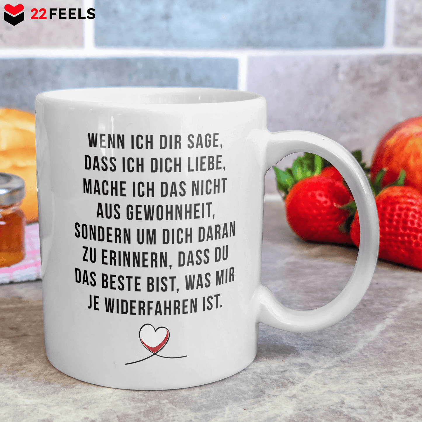 22Feels® Geschenk für Paare - Tasse mit Spruch: Wenn Ich Dir Sage, Dass Ich Dich Liebe (Weiss, 320ml)-Weisse Tasse 320ml-22Feels