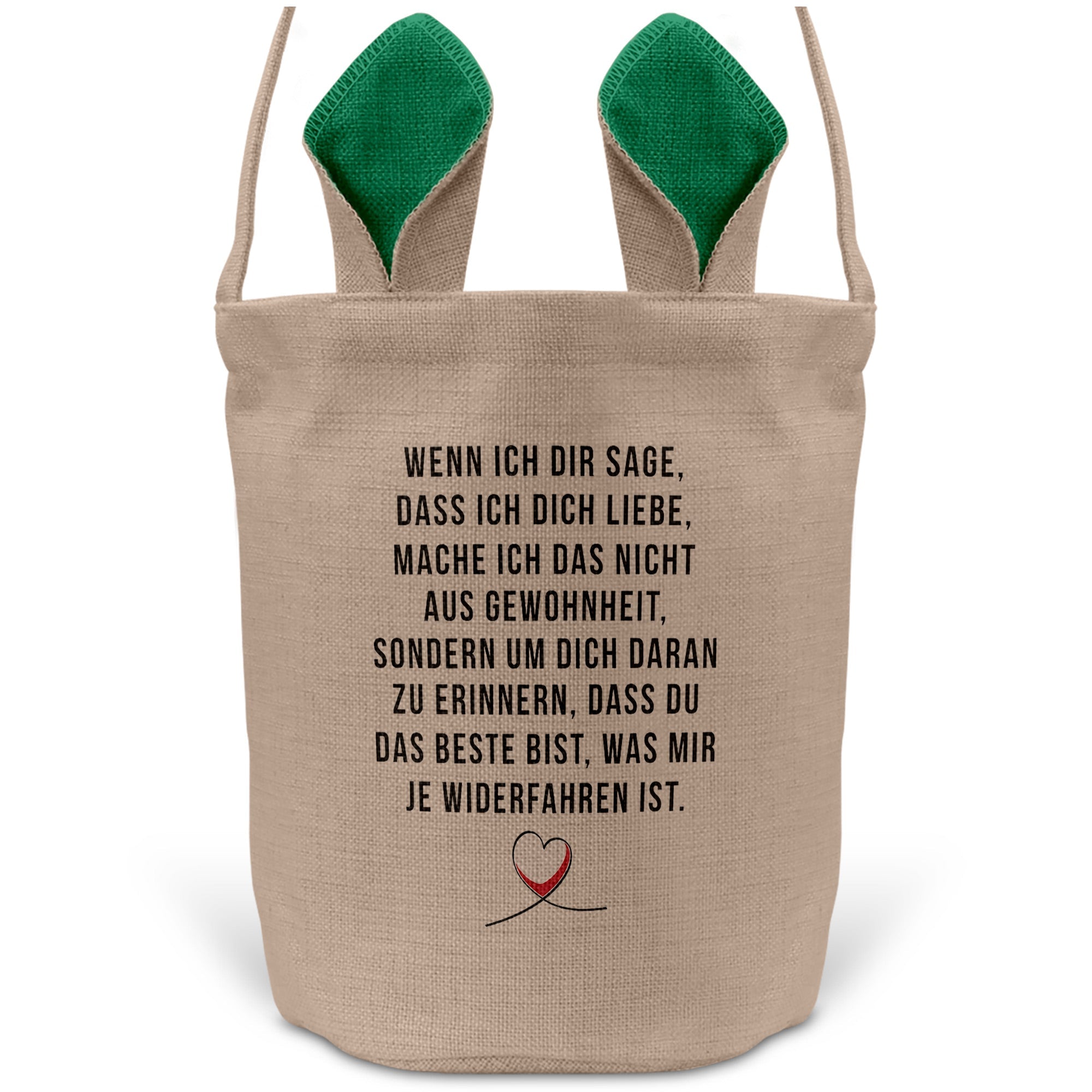 22Feels® Männer Frauen Osterkorb Ehefrau Ehemann Freund Freundin Ostern mit Henkel Ostergeschenk Tragetasche Ostern Deko Osternest Körbchen Hasenohren (Beige/Grün)-Ostern Tragetasche-22Feels