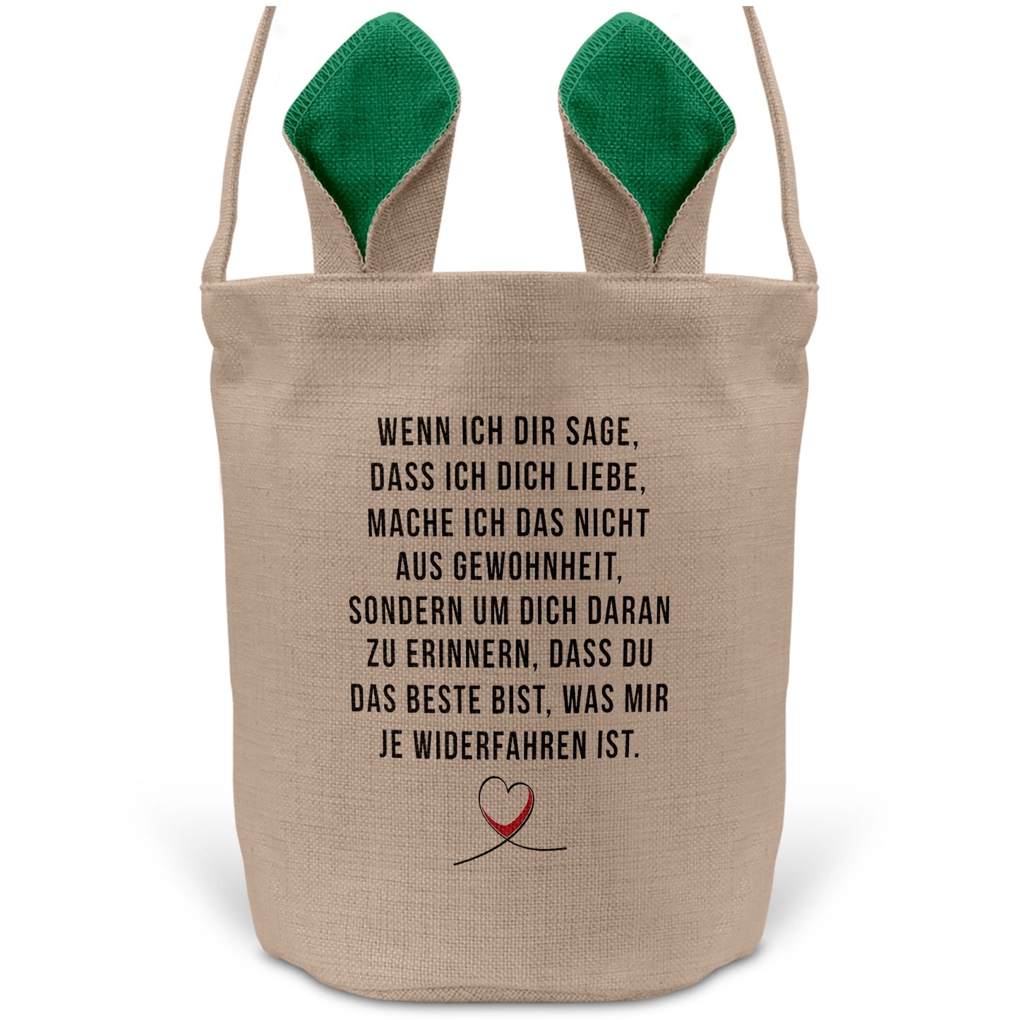 22Feels® Männer Frauen Osterkorb Ehefrau Ehemann Freund Freundin Ostern mit Henkel Ostergeschenk Tragetasche Ostern Deko Osternest Körbchen Hasenohren (Beige/Grün)-Ostern Tragetasche-22Feels
