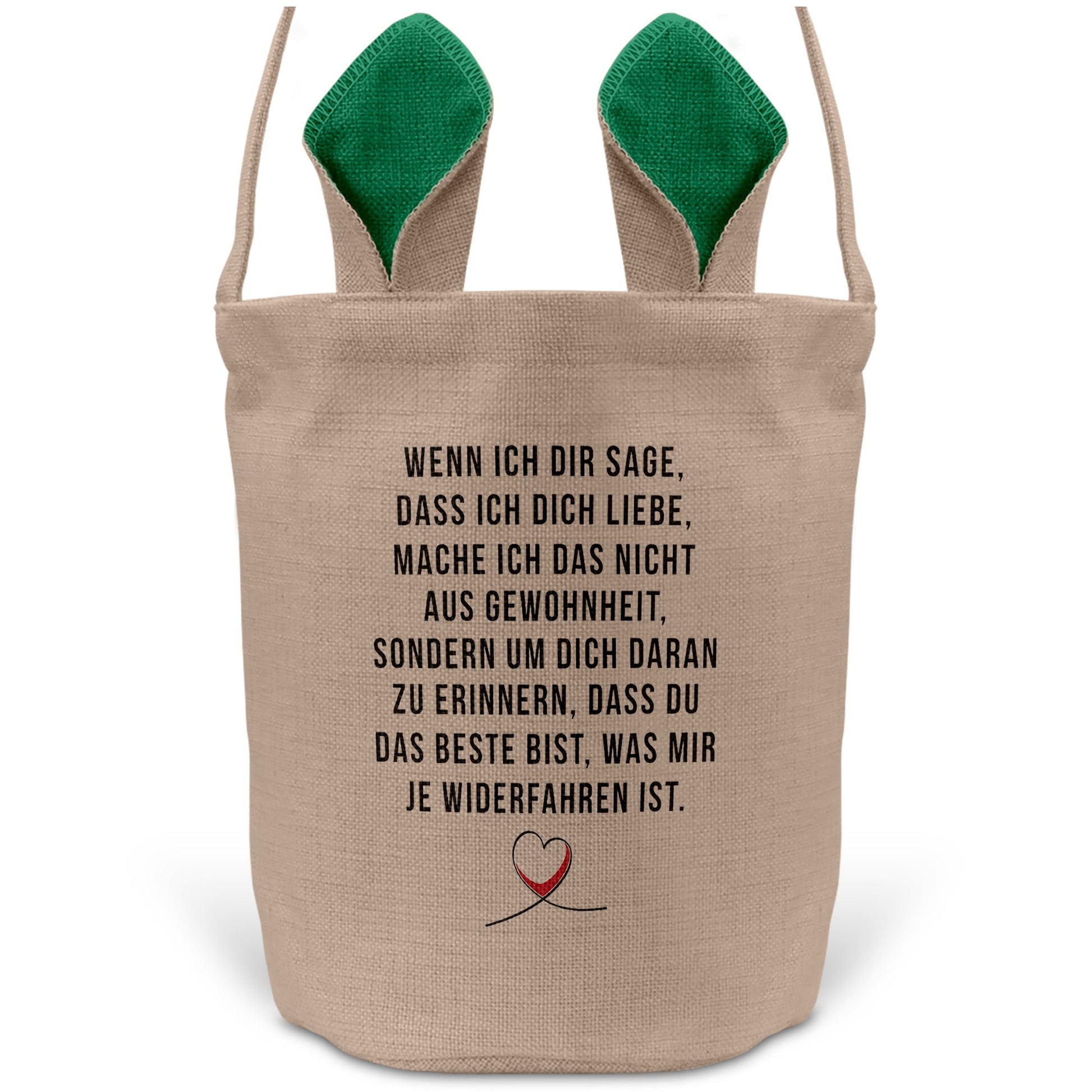 22Feels® Männer Frauen Osterkorb Ehefrau Ehemann Freund Freundin Ostern mit Henkel Ostergeschenk Tragetasche Ostern Deko Osternest Körbchen Hasenohren (Beige/Grün)-Ostern Tragetasche-22Feels
