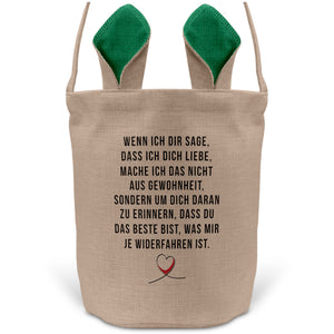 22Feels® Männer Frauen Osterkorb Ehefrau Ehemann Freund Freundin Ostern mit Henkel Ostergeschenk Tragetasche Ostern Deko Osternest Körbchen Hasenohren (Beige/Grün)-Ostern Tragetasche-22Feels