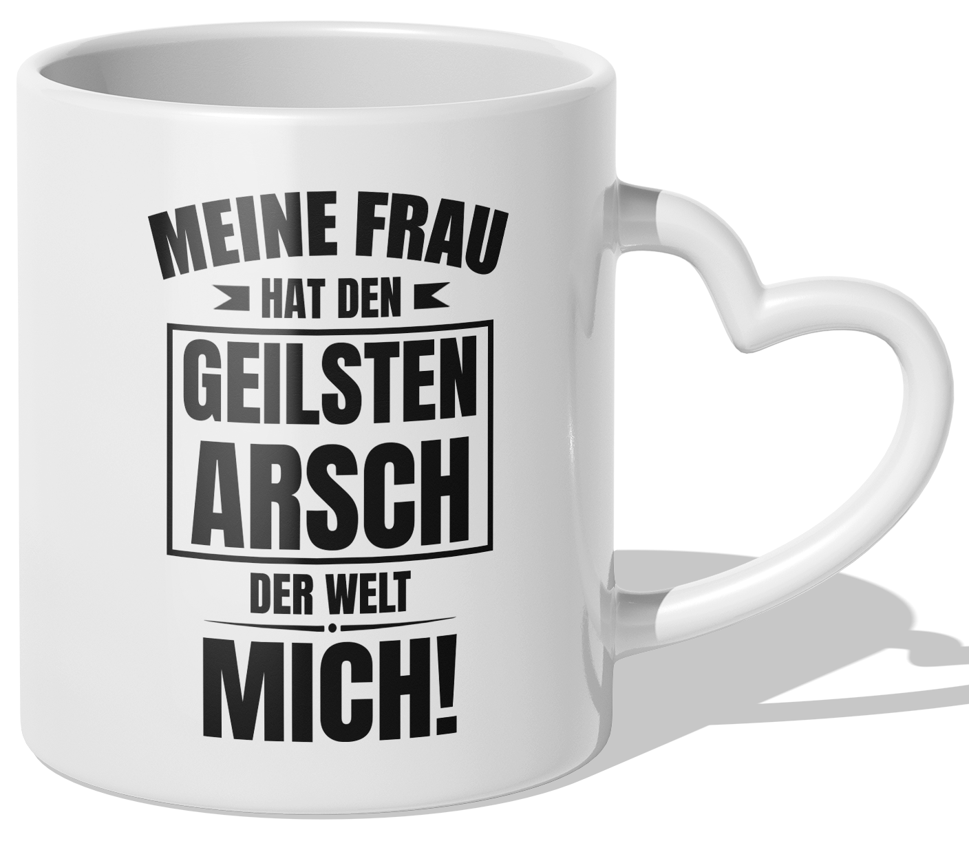 22Feels® Ehemann Geschenk zum Hochzeitstag, Valentinstag etc. - Tasse mit Spruch (Herzhenkel, Weiss, 320ml)-Tasse Weiss Herzhenkel 320ml-22Feels