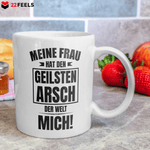22Feels® Geschenk für Ehemänner- Tasse mit Spruch: Geilster Arsch (Weiss, 320ml)-Weisse Tasse 320ml-22Feels
