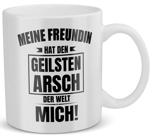 22Feels® Geschenk für Freunde - Tasse mit Spruch: Geilster Arsch (Weiss, 320ml)-Weisse Tasse 320ml-22Feels