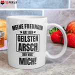 22Feels® Geschenk für Freunde - Tasse mit Spruch: Geilster Arsch (Weiss, 320ml)-Weisse Tasse 320ml-22Feels