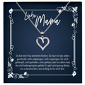 22Feels® Mama Geschenk zum Muttertag, Geburtstag und co. - Echt Silber 925/000 Schmuckset: Herz Halskette mit Botschaftskarte-Schmuck mit Botschaftskarte - Herz21-22Feels