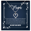 22Feels® Mama Geschenk zum Muttertag, Geburtstag und co. - Echt Silber 925/000 Schmuckset: Herz Halskette mit Botschaftskarte-Schmuck mit Botschaftskarte - Herz21-22Feels