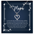 22Feels® Liebe Mama Geschenk zum Muttertag, Geburtstag und co. - Echt Silber 925/000 Schmuckset: Herz Halskette mit Botschaftskarte-Schmuck mit Botschaftskarte - Herz21-22Feels